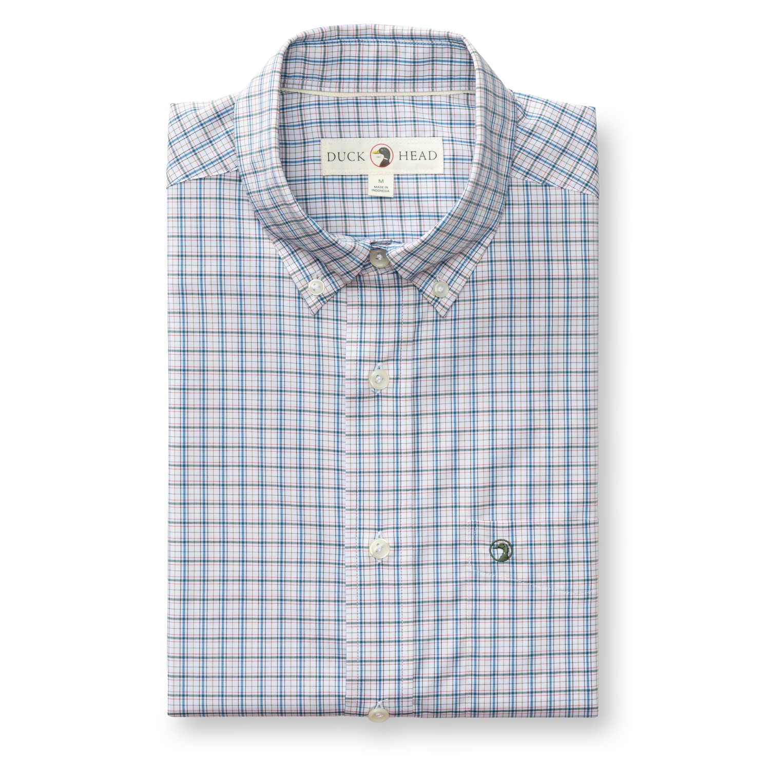Performance Poplin Sport Shirt - Edison Plaid - Midnight Teal