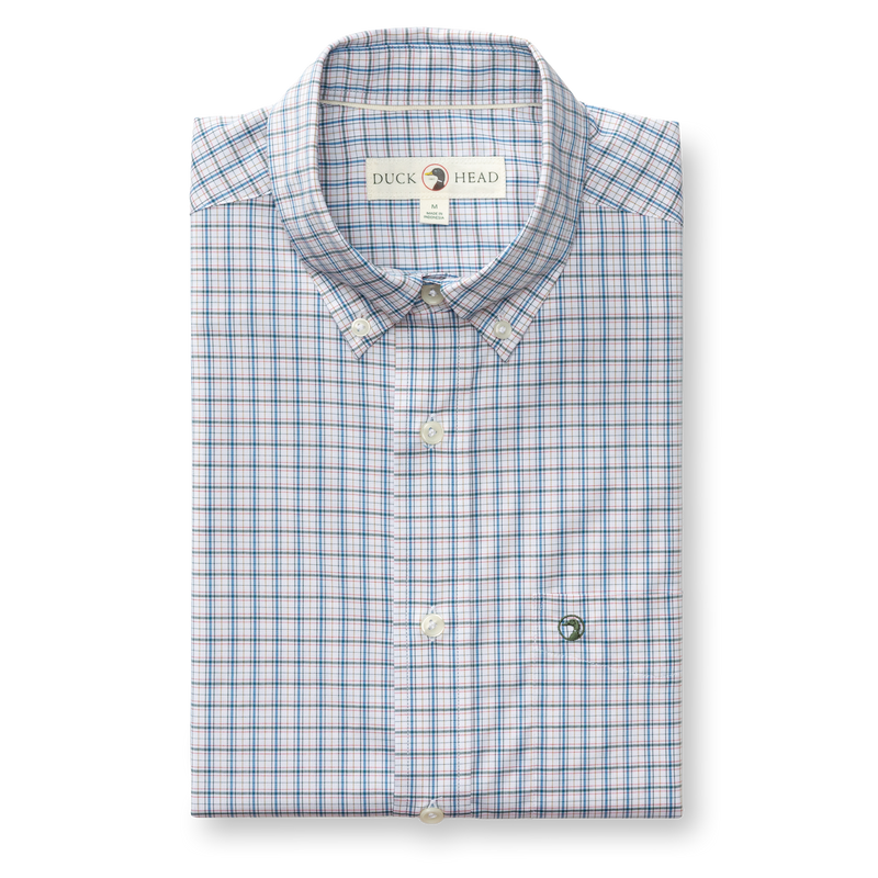 Performance Poplin Sport Shirt - Edison Plaid - Midnight Teal