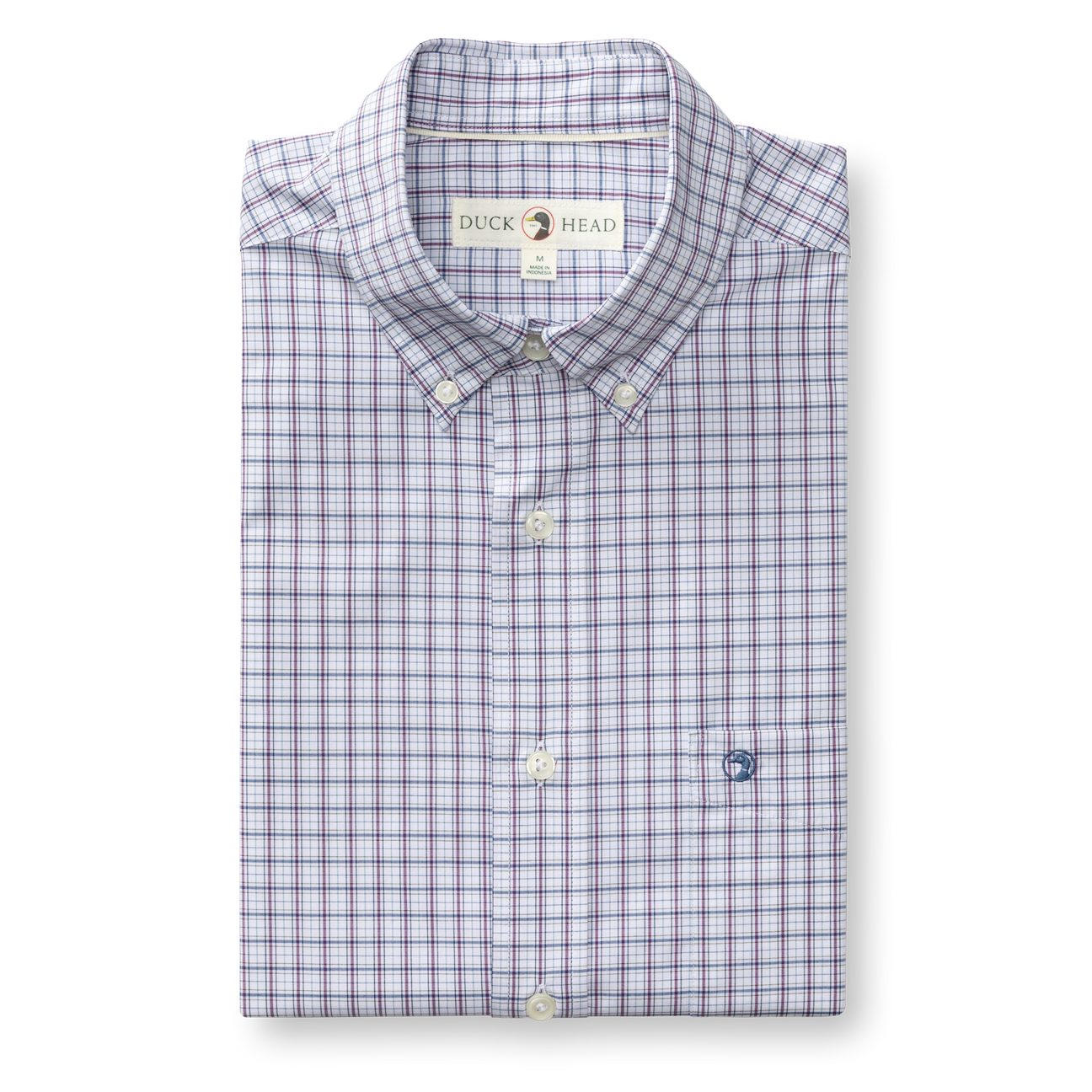Performance Poplin Sport Shirt - Edison Plaid - Navy Peony