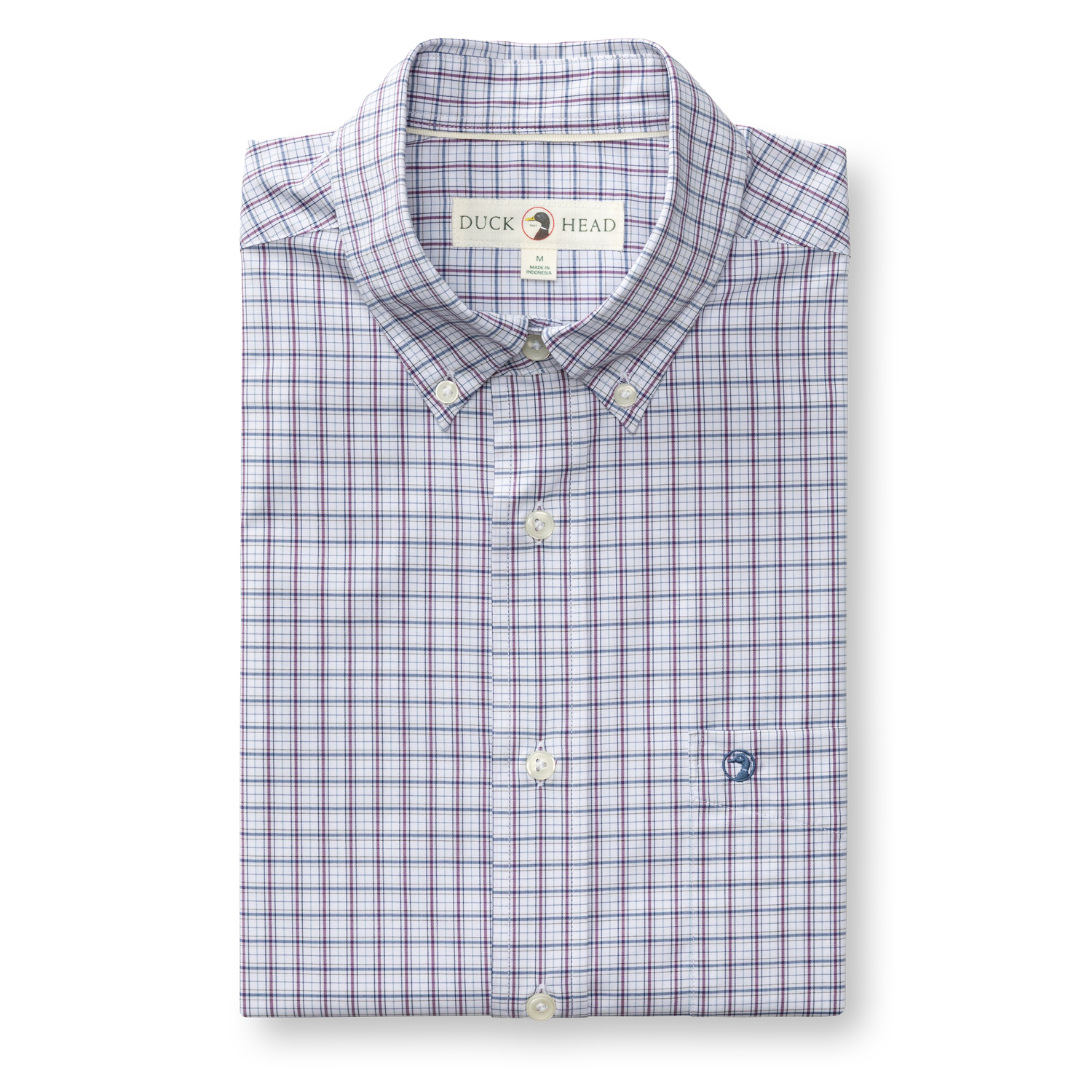 Performance Poplin Sport Shirt - Edison Plaid - Navy Peony