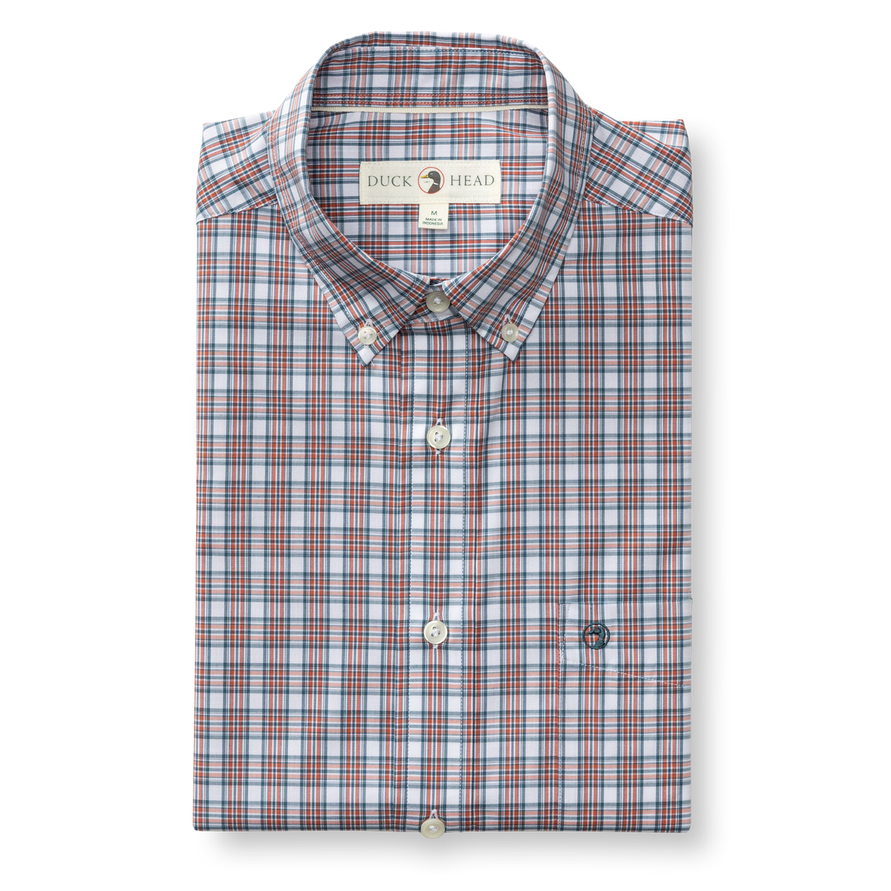 Performance Poplin Sport Shirt - Barrett Plaid - Cedarwood Red