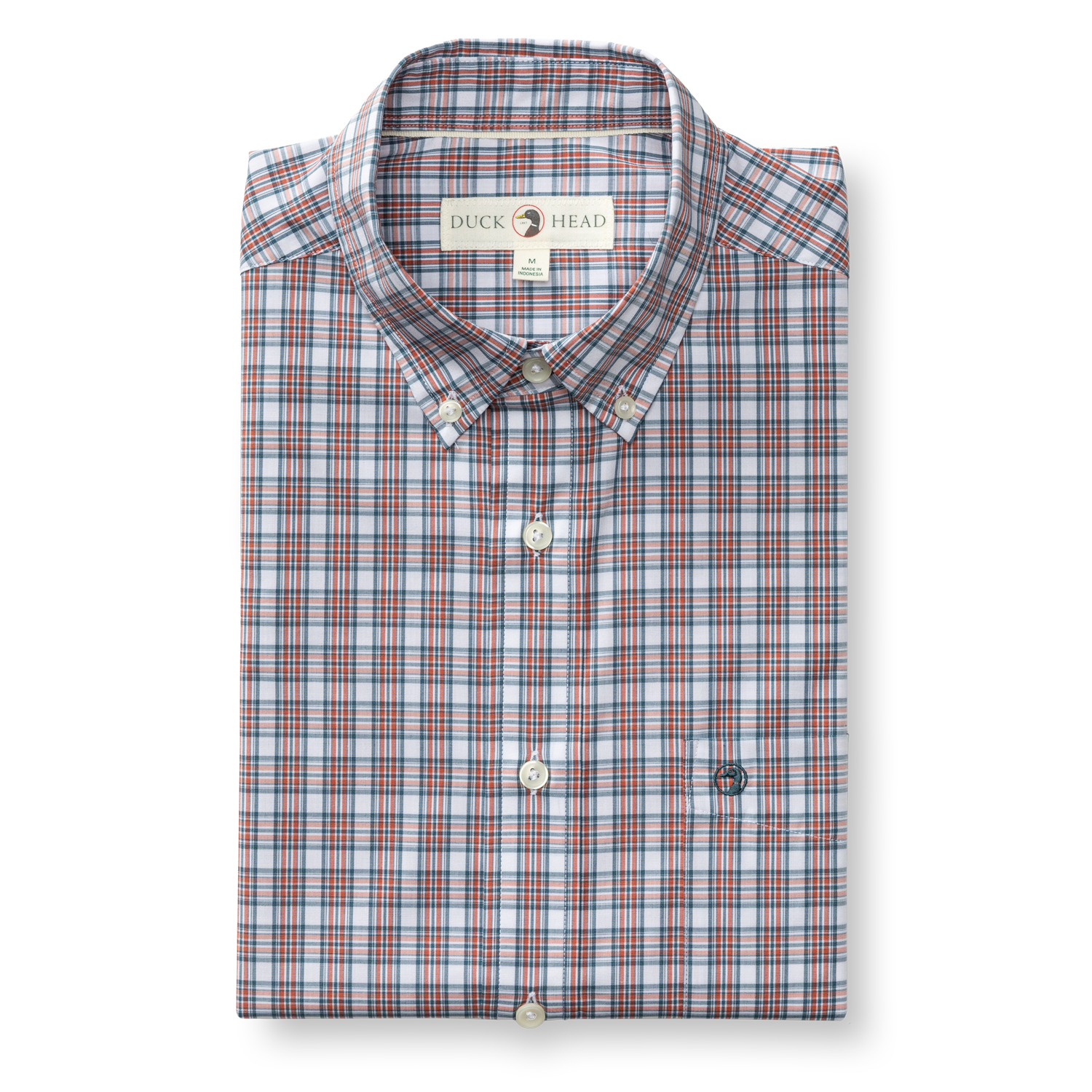 Performance Poplin Sport Shirt - Barrett Plaid - Cedarwood Red