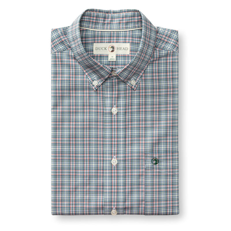 Performance Poplin Sport Shirt - Winstead Plaid - Stormy Teal