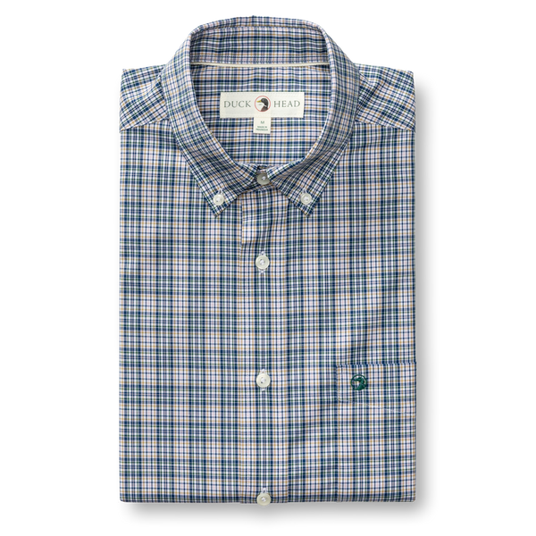 Performance Poplin Sport Shirt - Winstead Plaid - Navy Peony