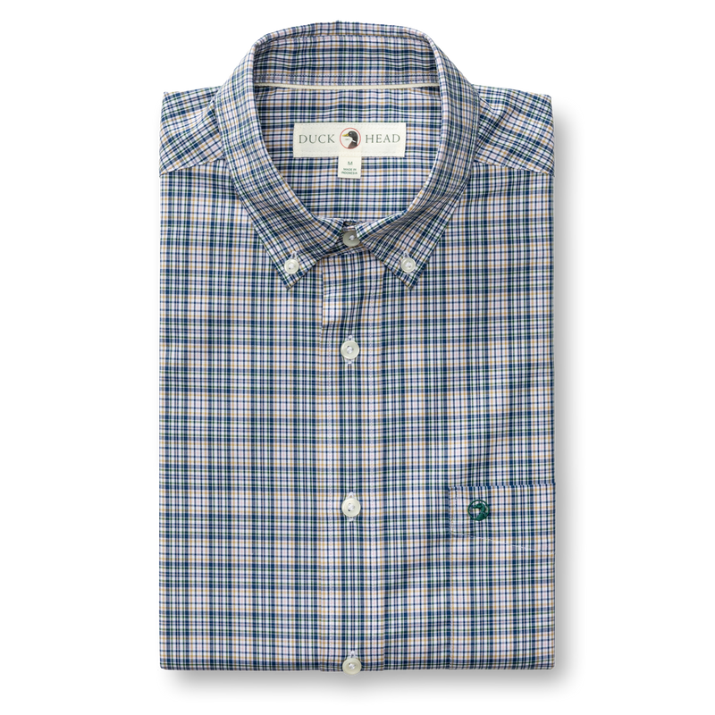 Performance Poplin Sport Shirt - Winstead Plaid - Navy Peony