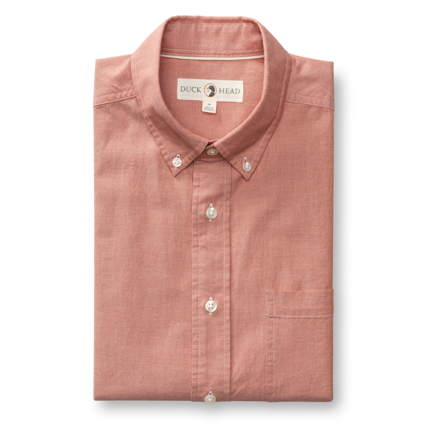 Cotton Oxford Sport Shirt - Morris Solid - Cedarwood Red