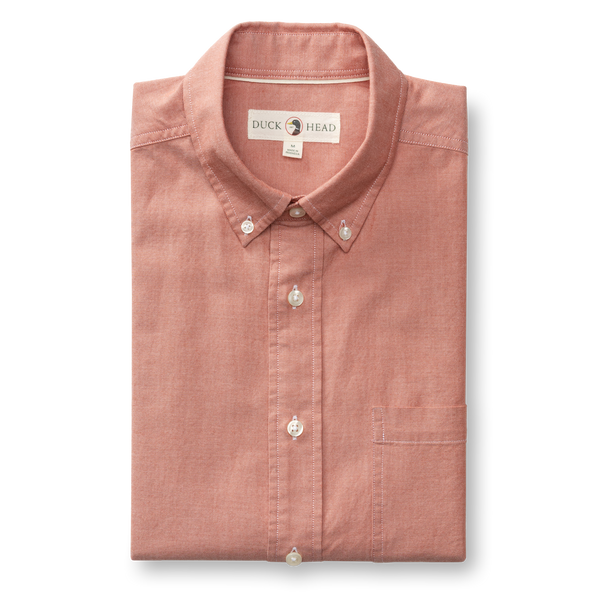 Cotton Oxford Sport Shirt - Morris Solid - Cedarwood Red