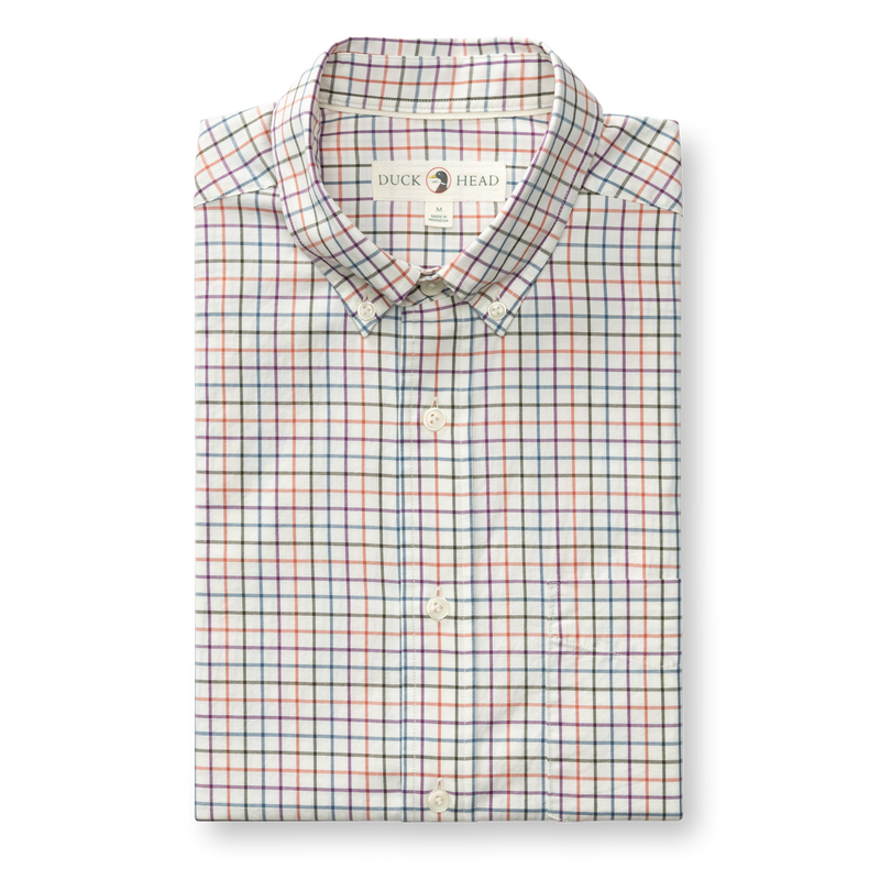 Cotton Twill Sport Shirt - Joyner Plaid - Weathered Rose