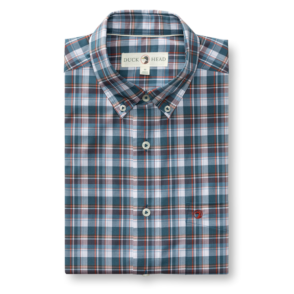 Performance Poplin Sport Shirt - Payne Plaid - Stormy Teal