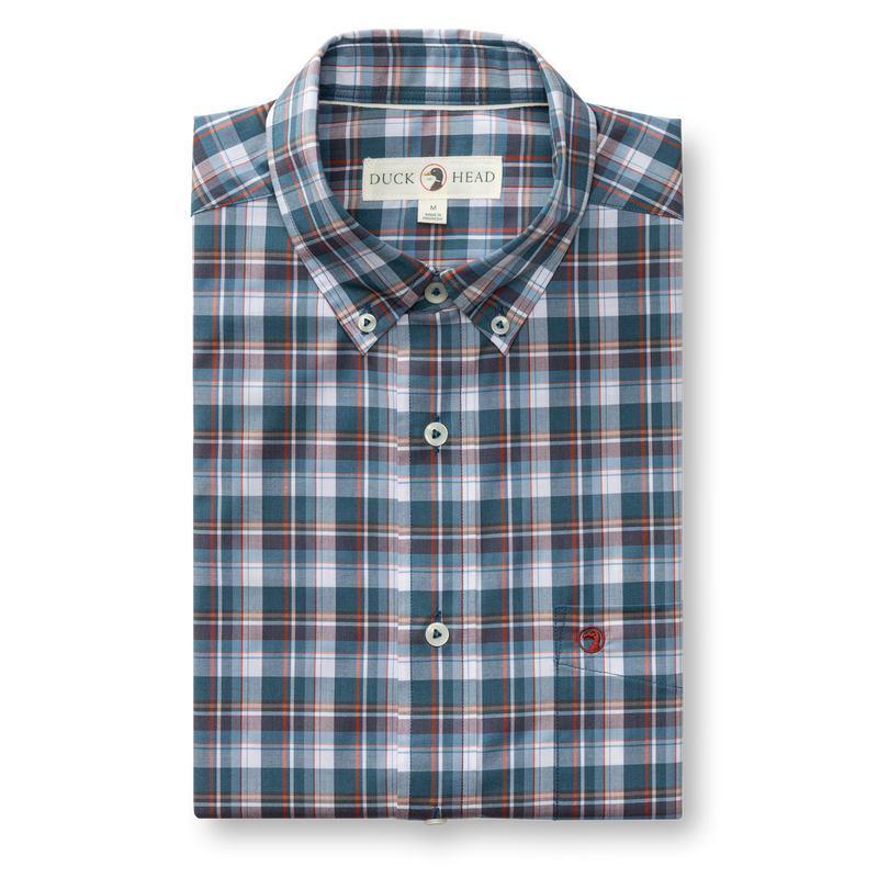Performance Poplin Sport Shirt - Payne Plaid - Stormy Teal