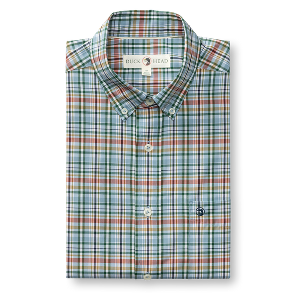Performance Poplin Sport Shirt - Winsley Plaid - Windblown Sky