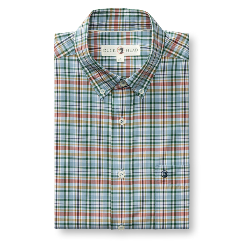 Performance Poplin Sport Shirt - Winsley Plaid - Windblown Sky