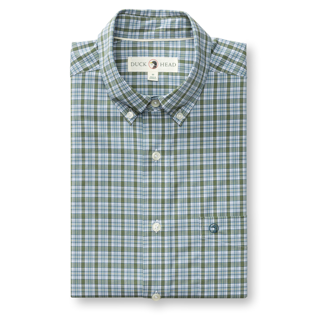 Performance Poplin Sport Shirt - Denton Plaid - Mossy Bark