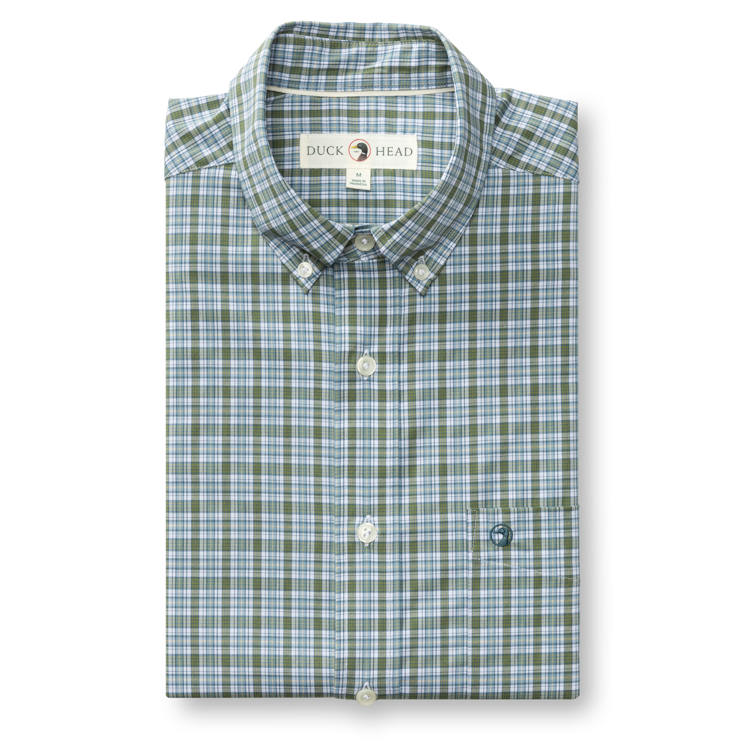 Performance Poplin Sport Shirt - Denton Plaid - Mossy Bark