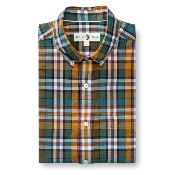 Cotton Slub Sport Shirt - Toni Plaid - Amberwood