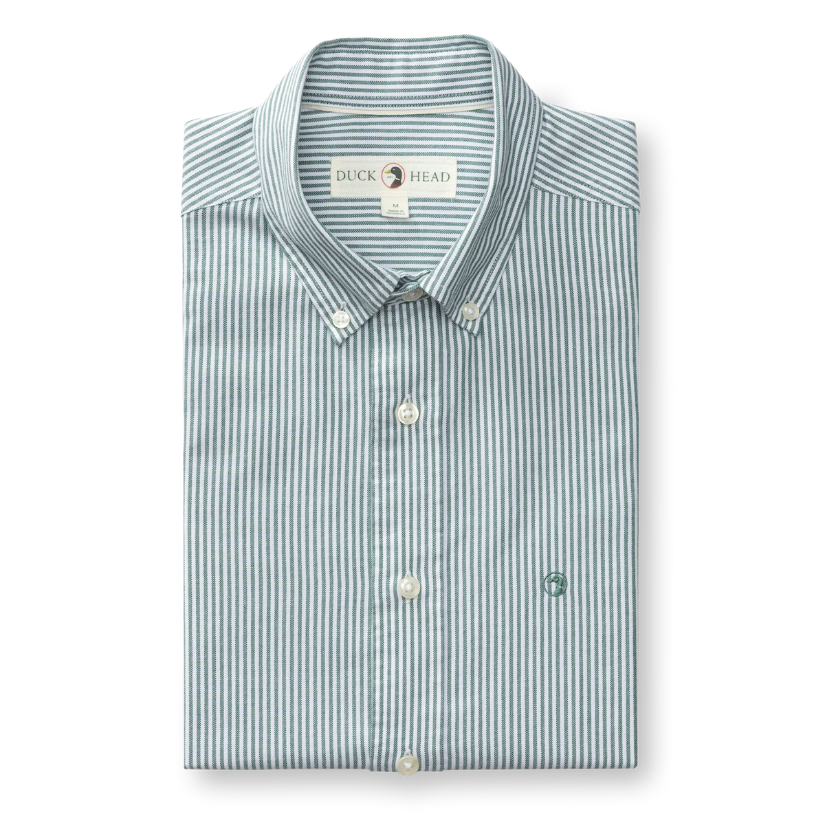 Cotton Oxford Sport Shirt - Collins Stripe - Hunter Green
