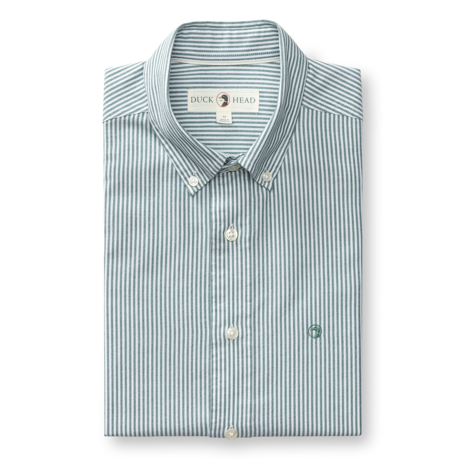 Cotton Oxford Sport Shirt - Collins Stripe - Hunter Green