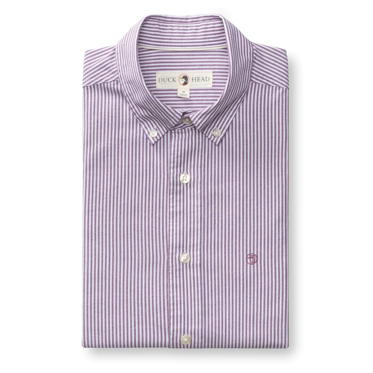 Cotton Oxford Sport Shirt - Collins Stripe - Aubergine