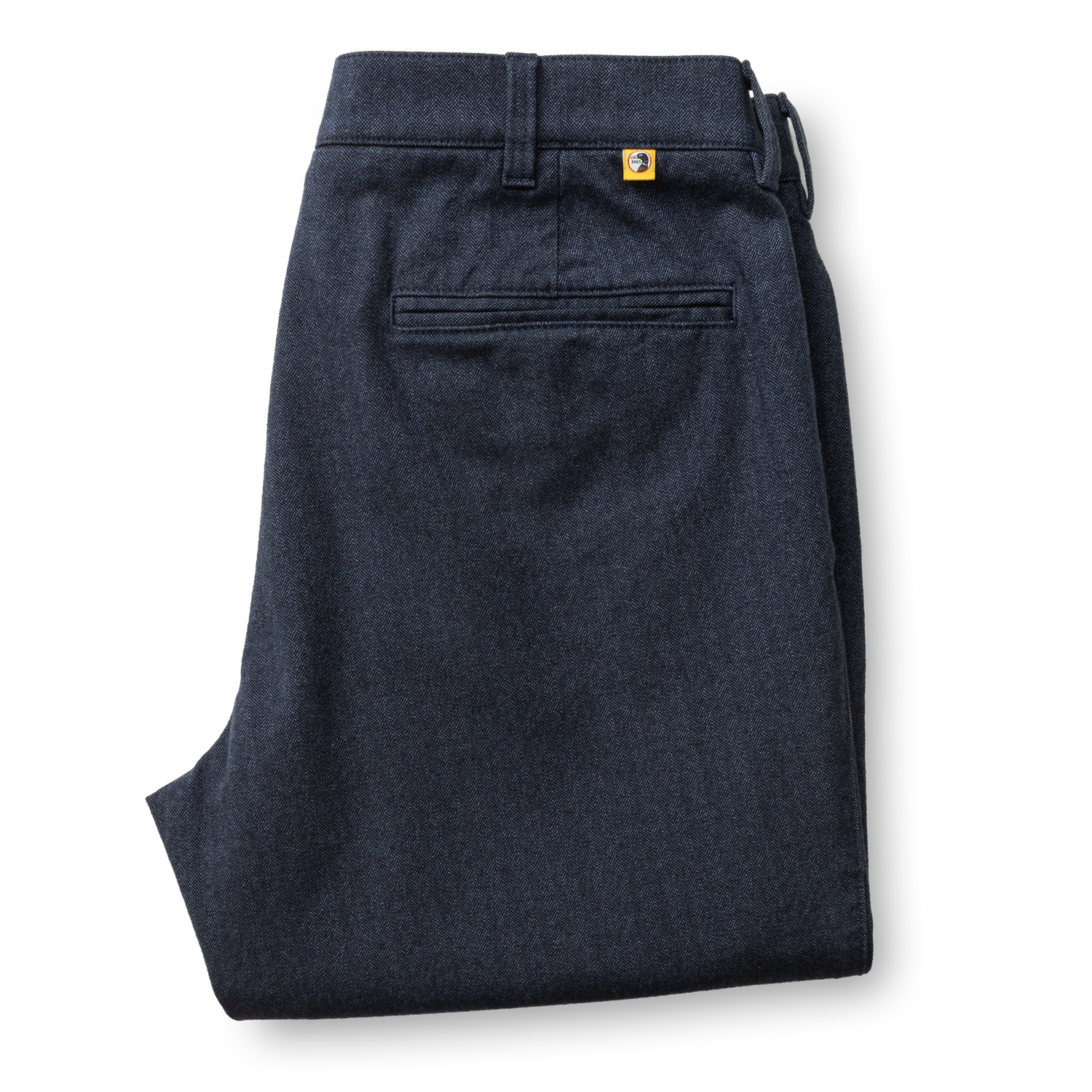 Herringbone Flannel Gold School Chino - Navy