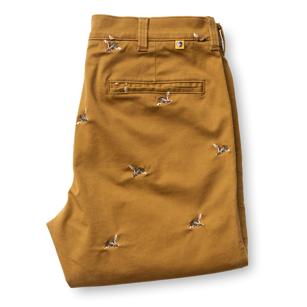 Classic Fit Gold School Chino - Bronze Brown EMB