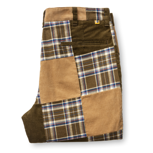 Flannel Corduroy Patchwork Gold School Chino - Multi