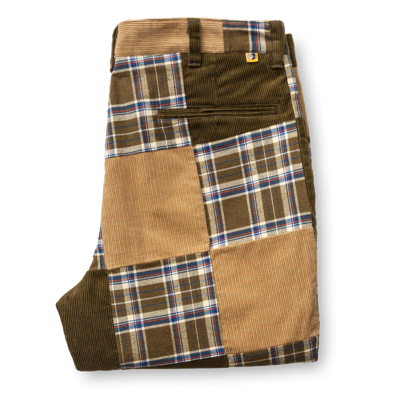 Flannel Corduroy Patchwork Gold School Chino - Multi
