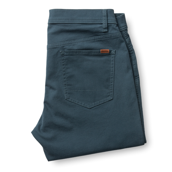 Slim Fit Pinpoint Canvas Five-Pocket - Midnight Navy