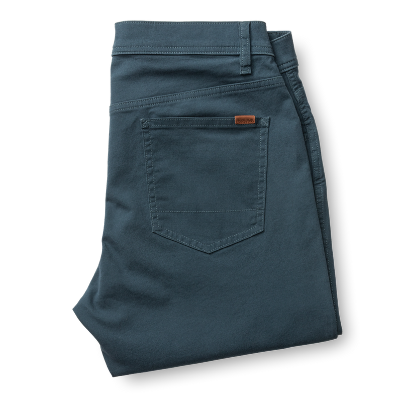 Slim Fit Pinpoint Canvas Five-Pocket - Midnight Navy