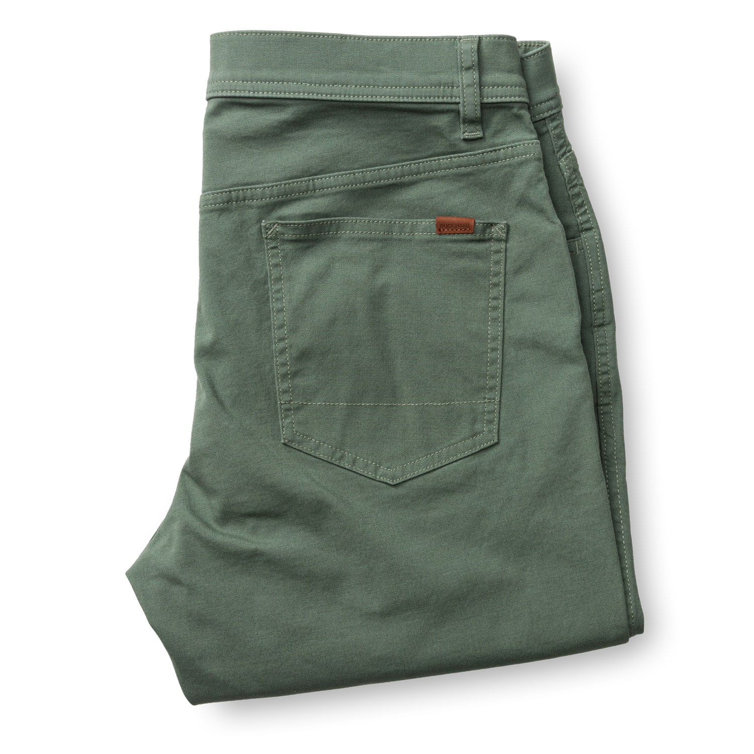 Classic Fit Pinpoint Canvas Five-Pocket - Duck Green