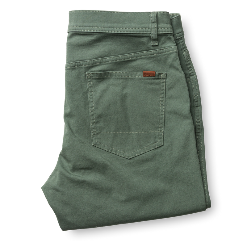 Classic Fit Pinpoint Canvas Five-Pocket - Duck Green