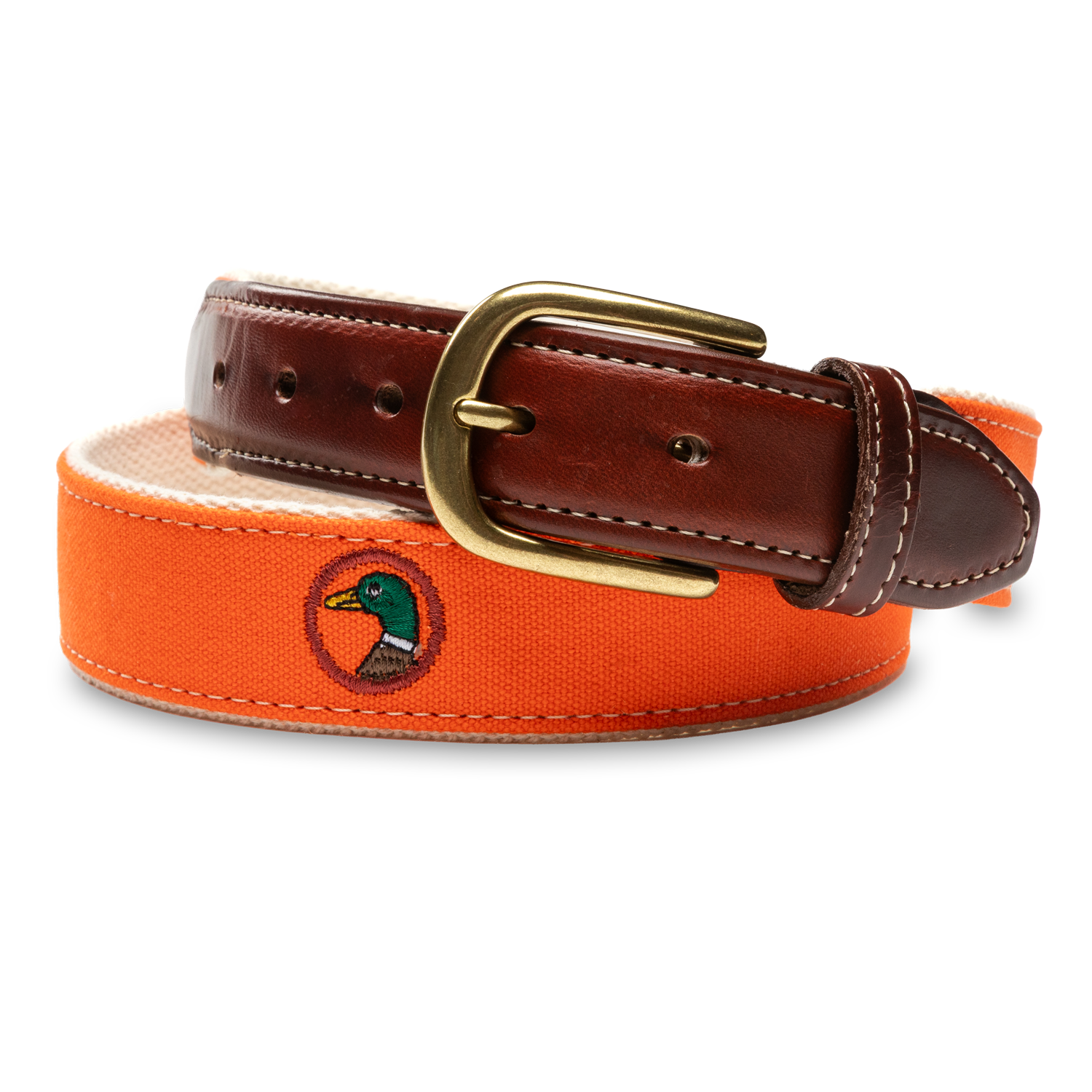 Logo Embroidered Canvas Webbed Belt