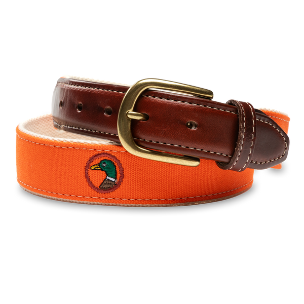 Logo Embroidered Canvas Webbed Belt