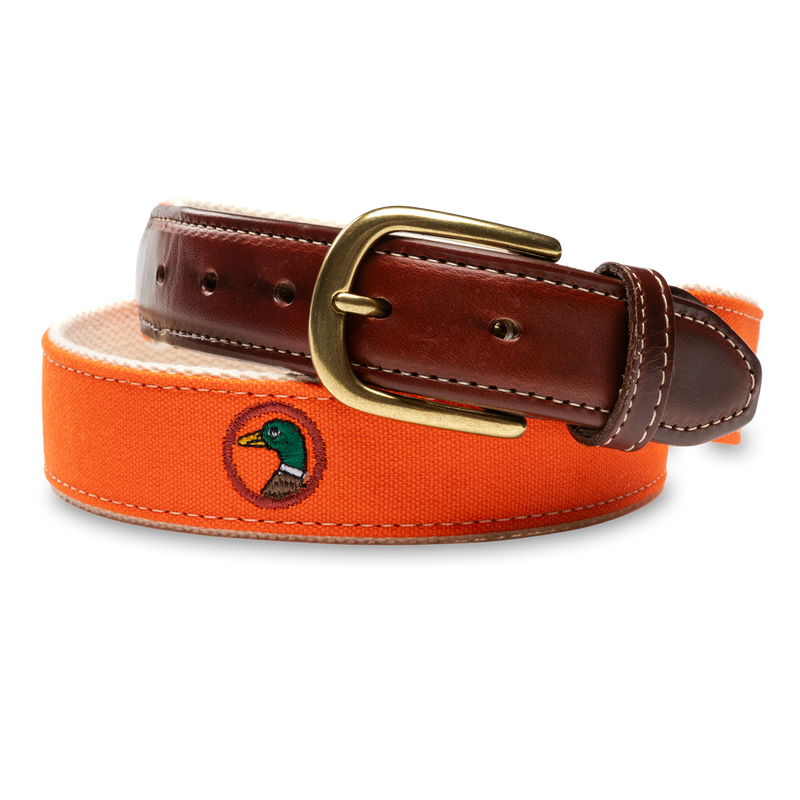 Logo Embroidered Canvas Webbed Belt