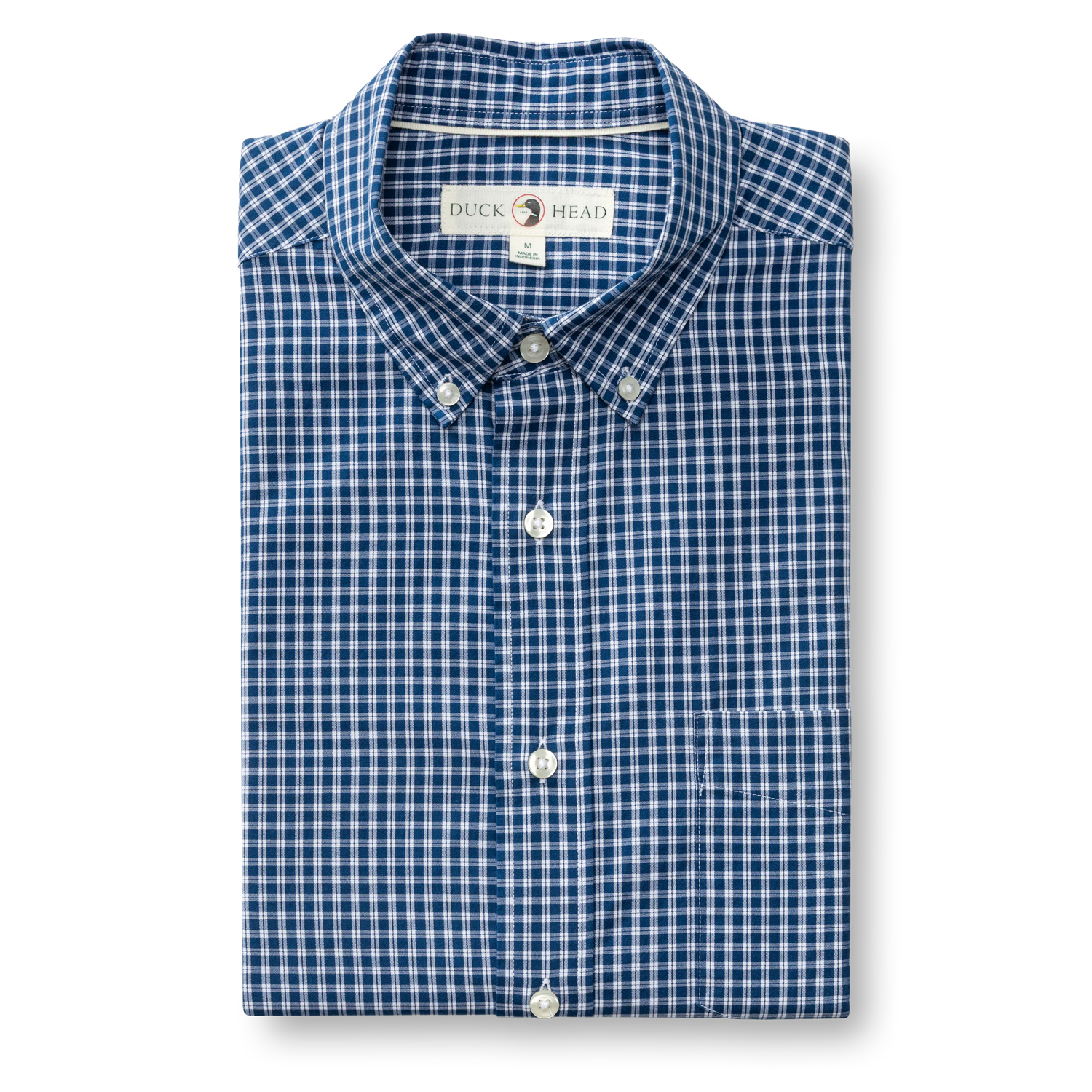 Cotton Cashmere Poplin Sport Shirt - Bridger Plaid - Navy Peony