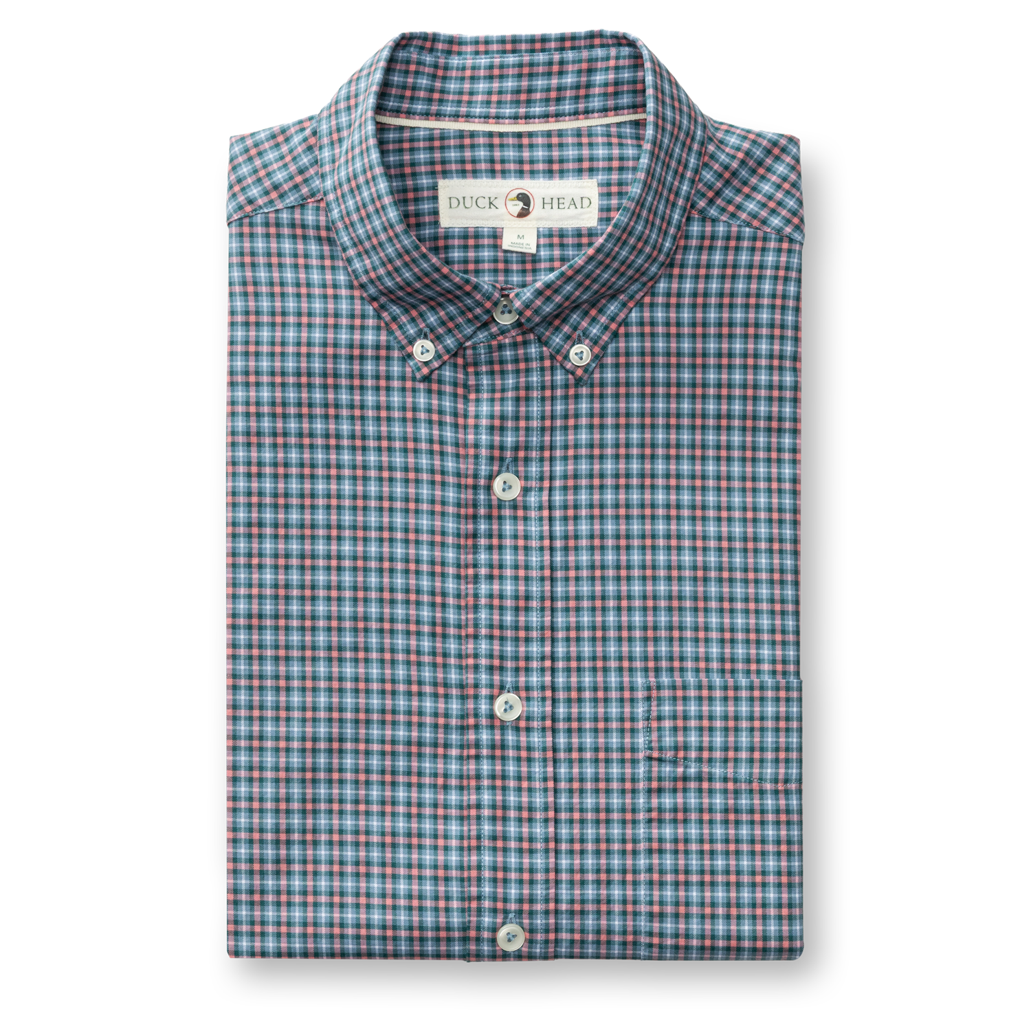 Cotton Twill Plaid Shirt - Lang Plaid - Weathered Rose