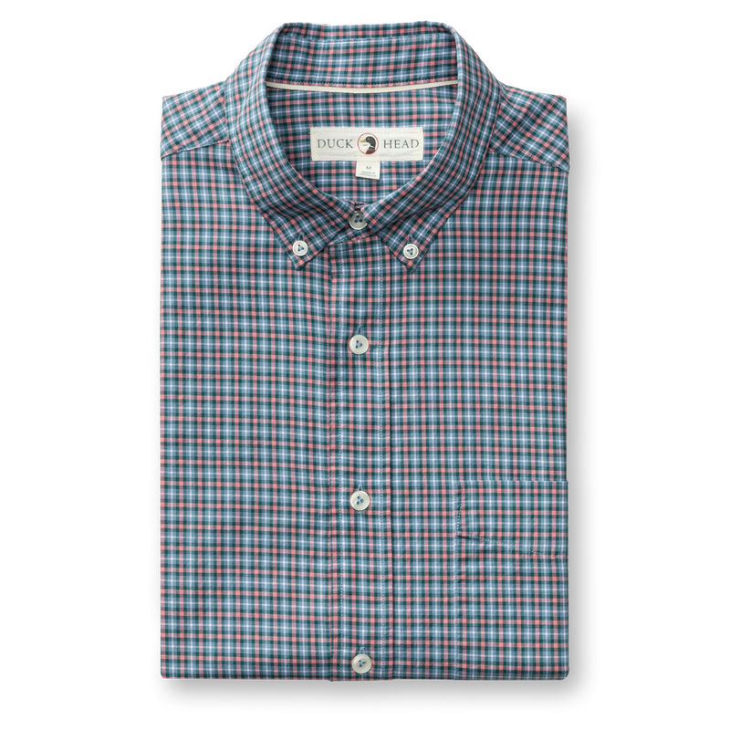 Cotton Twill Plaid Shirt - Lang Plaid - Weathered Rose