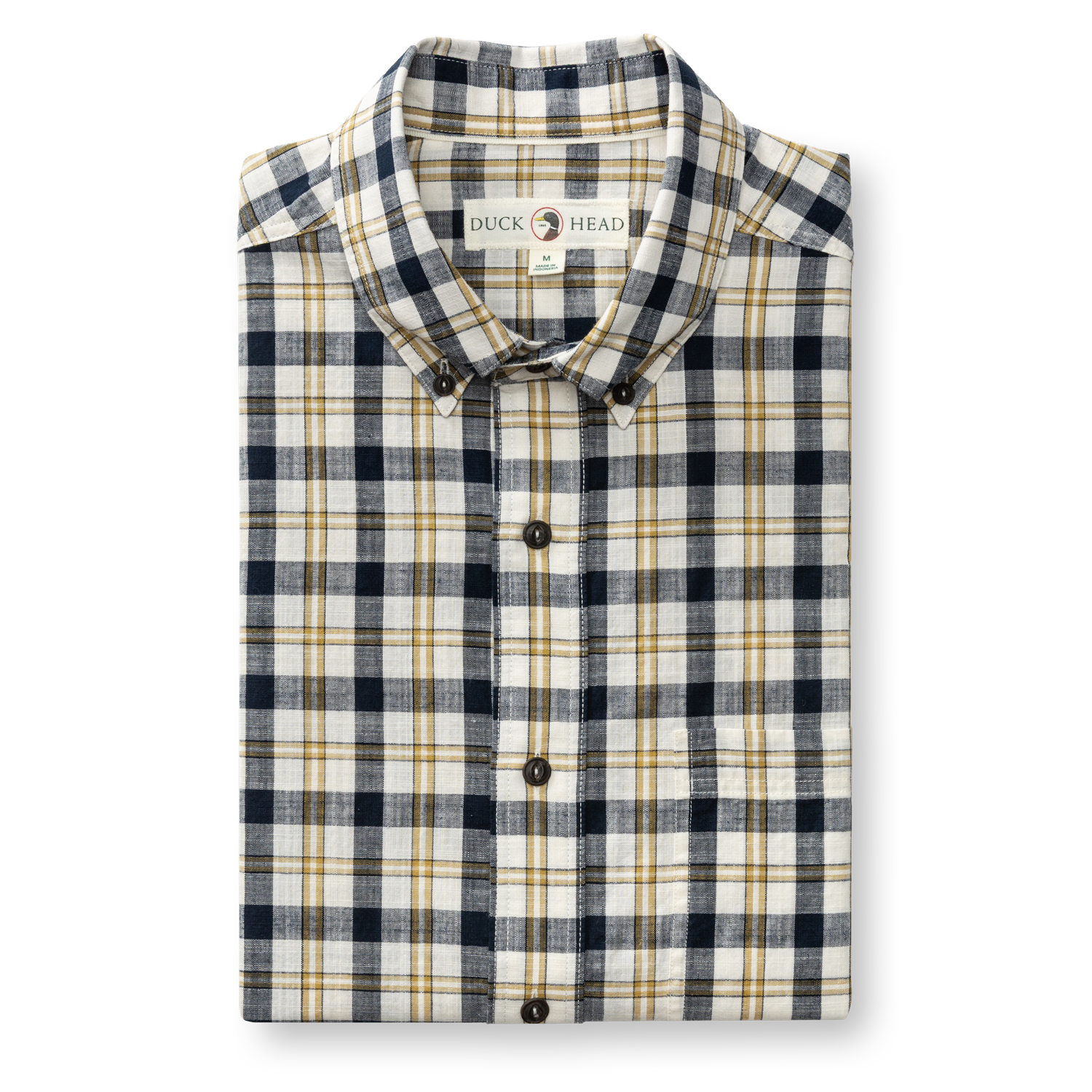 Cotton Slub Sport Shirt - Brant Plaid - Deep Navy