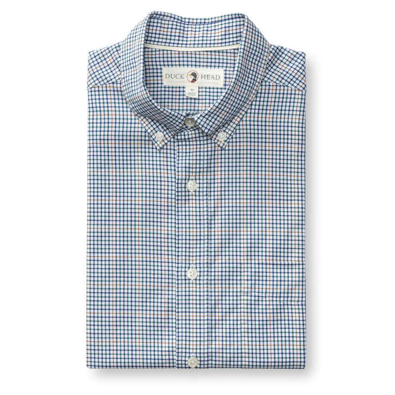 Cotton Twill Sport Shirt - Goodwin Plaid - Midnight Teal