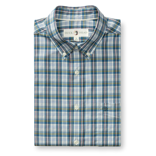 Performance Poplin Sport Shirt - Eaton Plaid - Sandrift Khaki