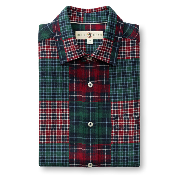 Cotton Flannel Sport Shirt - Pierre Patchwork - Multi