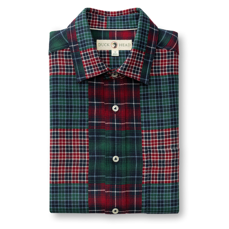 Cotton Flannel Sport Shirt - Pierre Patchwork - Multi
