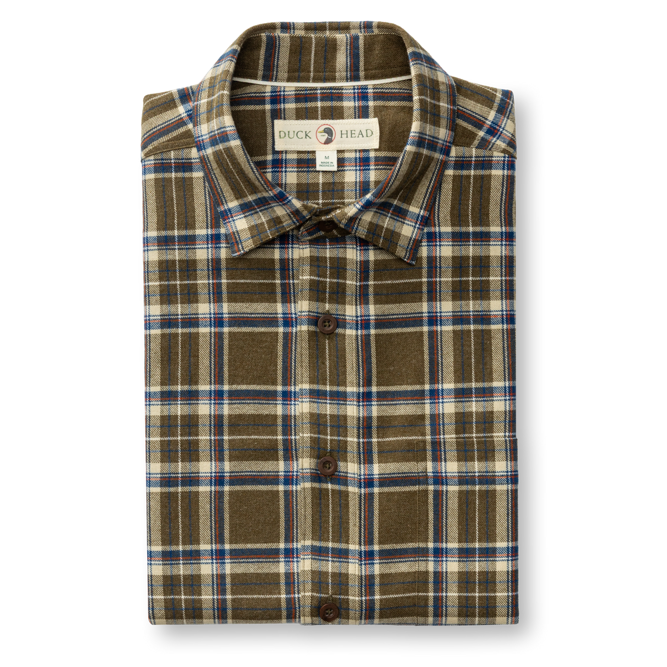 Cotton Flannel Sport Shirt - Iverson Plaid - Dark Olive
