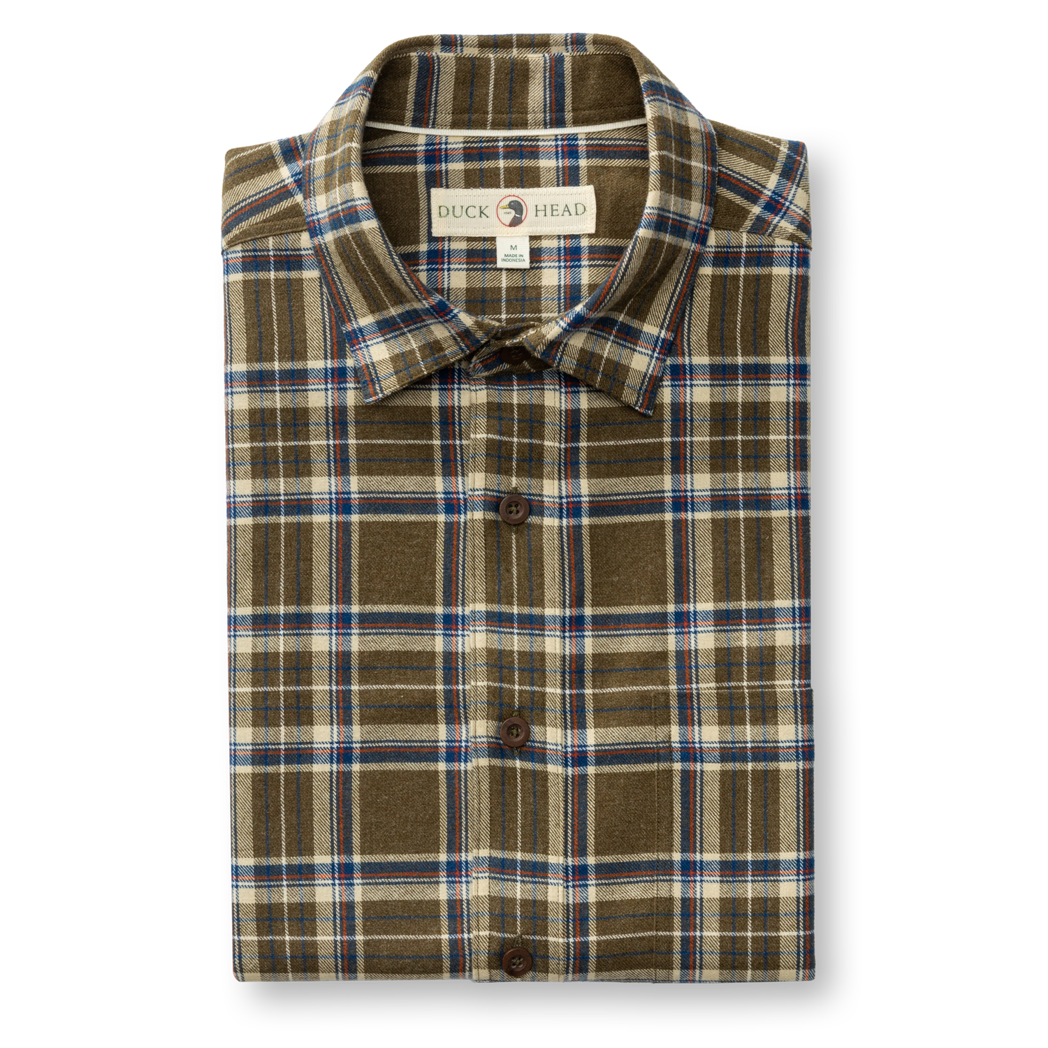 Cotton Flannel Sport Shirt - Iverson Plaid - Dark Olive