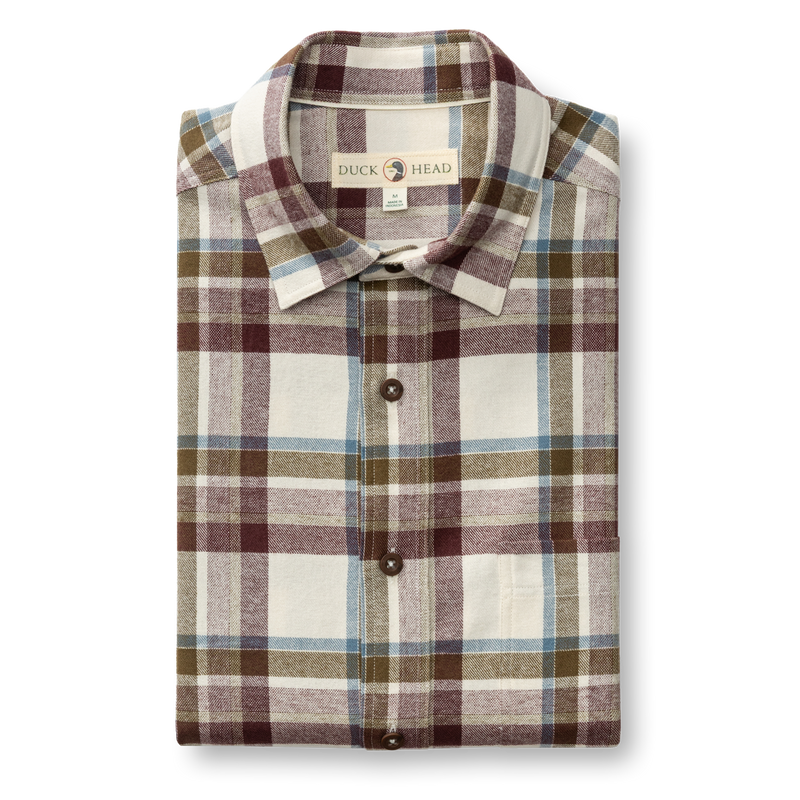 Cotton Flannel Sport Shirt - Roane Plaid - Huckleberry