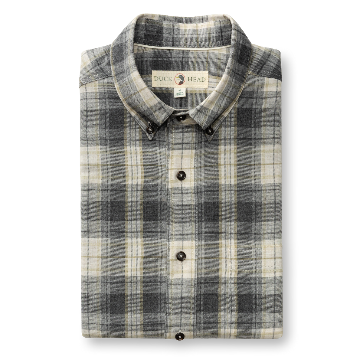 Cotton Flannel Sport Shirt - Rolland Plaid - Charcoal Heather