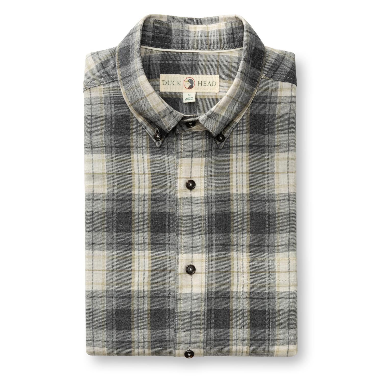 Cotton Flannel Sport Shirt - Rolland Plaid - Charcoal Heather