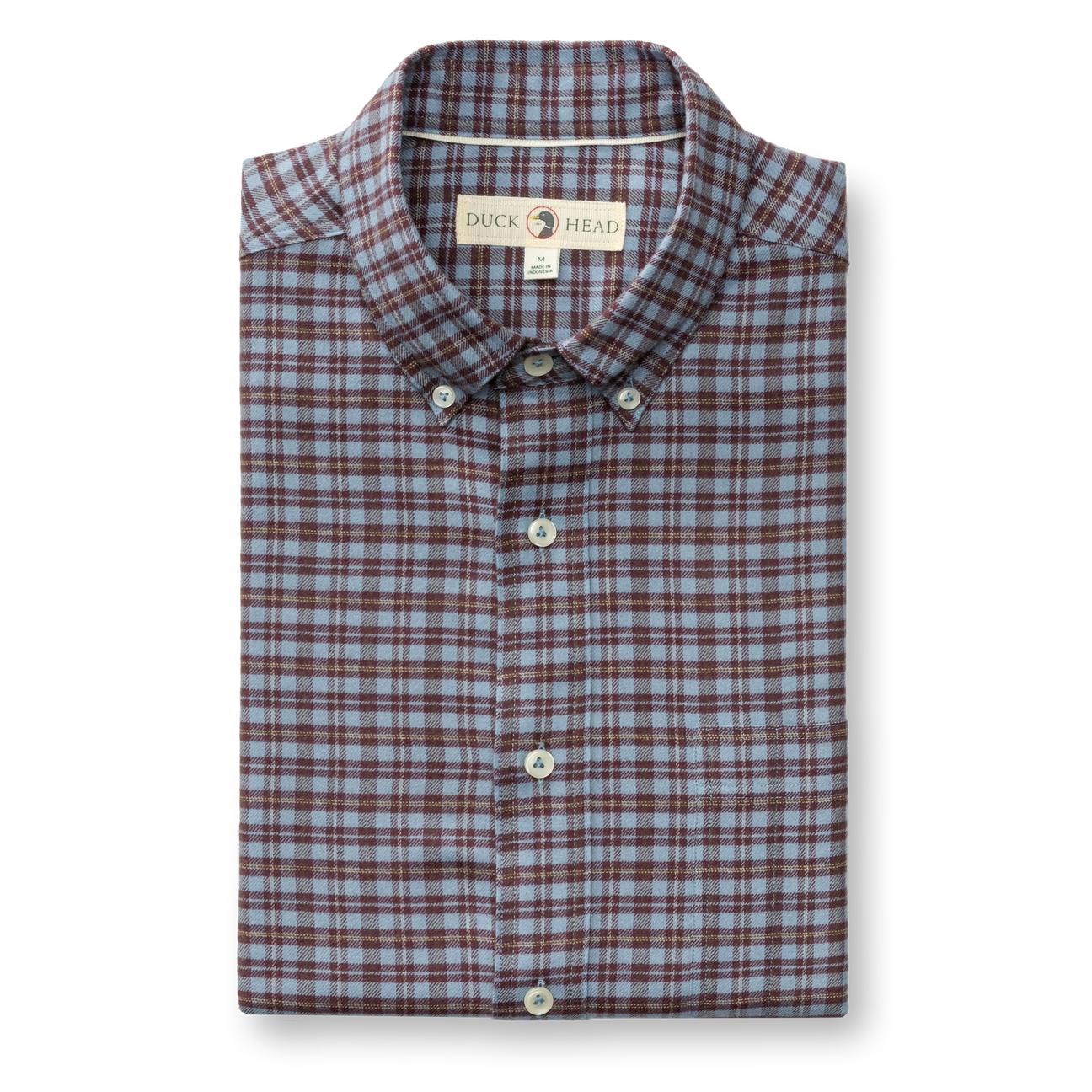 Cotton Flannel Sport Shirt - Paxon Plaid - Windblown Sky