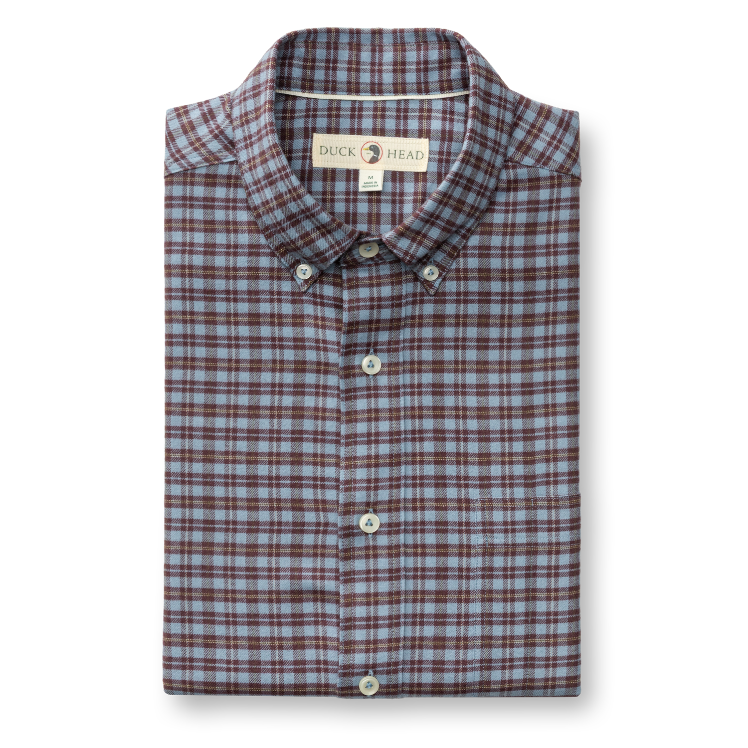 Cotton Flannel Sport Shirt - Paxon Plaid - Windblown Sky