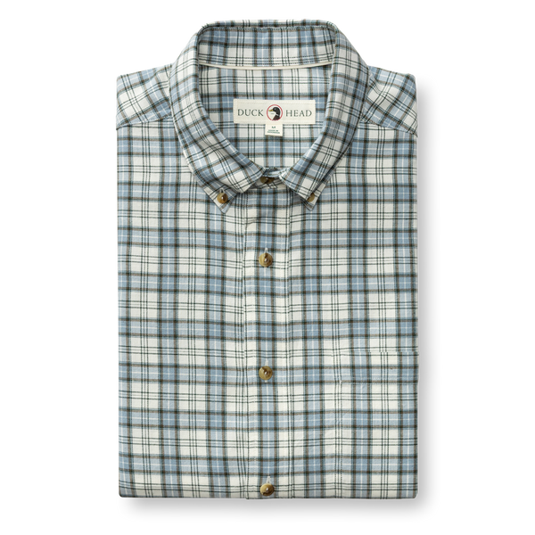 Cotton Wool Sport Shirt - Radford Plaid - Windblown Sky