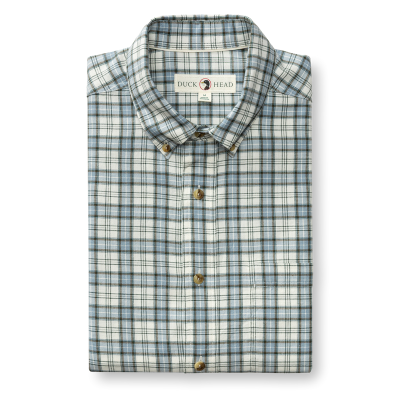 Cotton Wool Sport Shirt - Radford Plaid - Windblown Sky